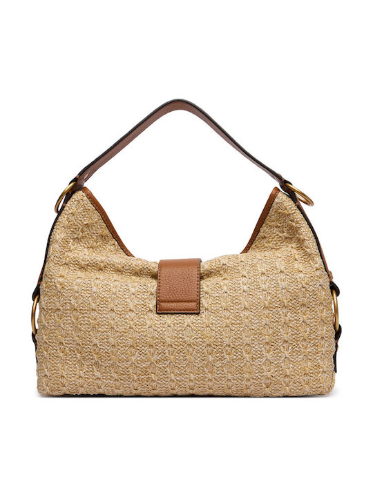 Knitted Women's Handbag Shoulder Beige