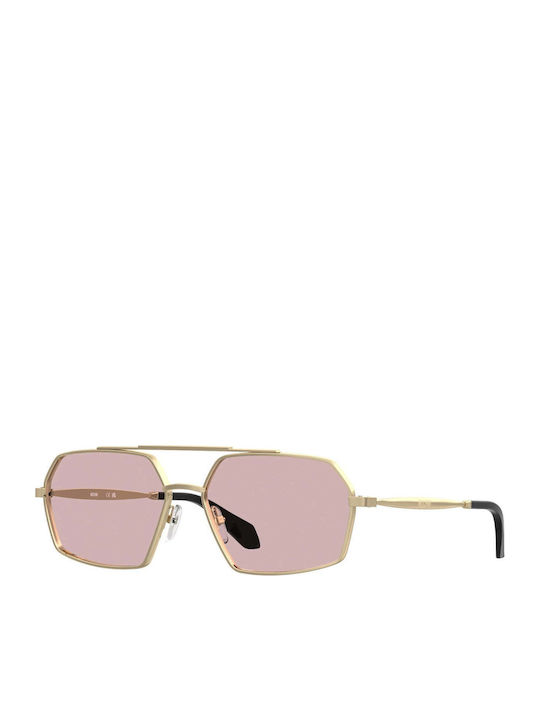 Unisex Sonnenbrillen mit Rosa Metallischem Rahmen und Rosa Gläsern