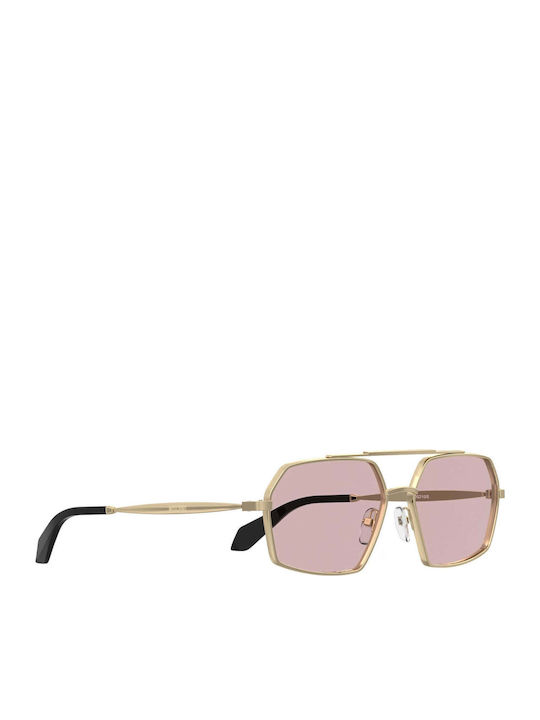 Unisex Sonnenbrillen mit Rosa Metallischem Rahmen und Rosa Gläsern