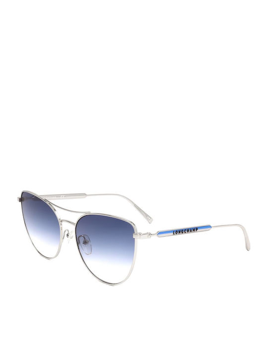 Longchamp Women's Sunglasses with Black Plastic Frame and Blue Gradient Lens LO134S 715