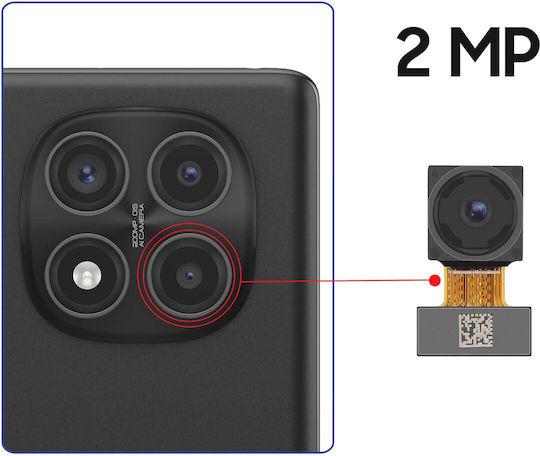 Clappio Rear Camera Redmi Note 14 Pro 4g 2mp Macro Lens Black