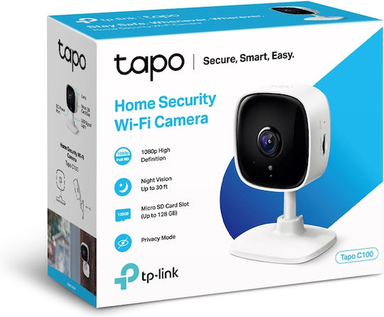 TP-LINK Tapo C100 v5 IP Surveillance Camera Wi-Fi Full HD 1080p with Two-Way Communication and Lens 3.3mm