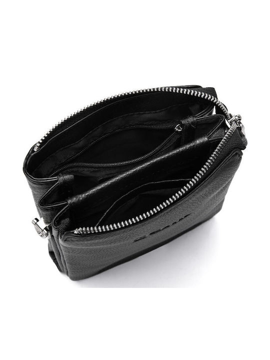 Leder Herren Tasche Schulter / Crossbody Schwarz