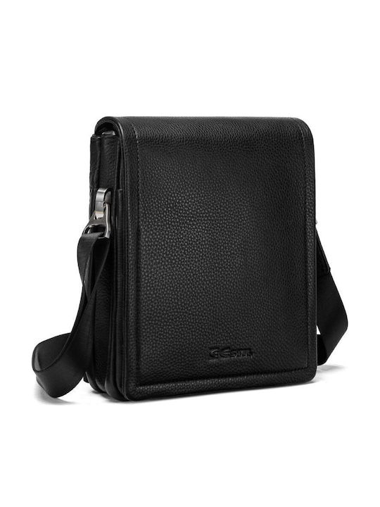 Leder Herren Tasche Schulter / Crossbody Schwarz