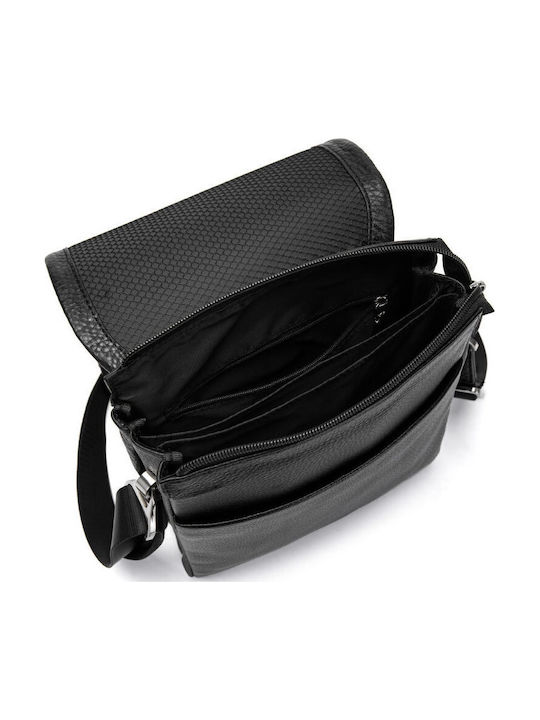 Leder Herren Tasche Schulter / Crossbody Schwarz