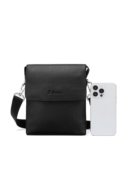 Leder Herren Tasche Schulter / Crossbody Schwarz