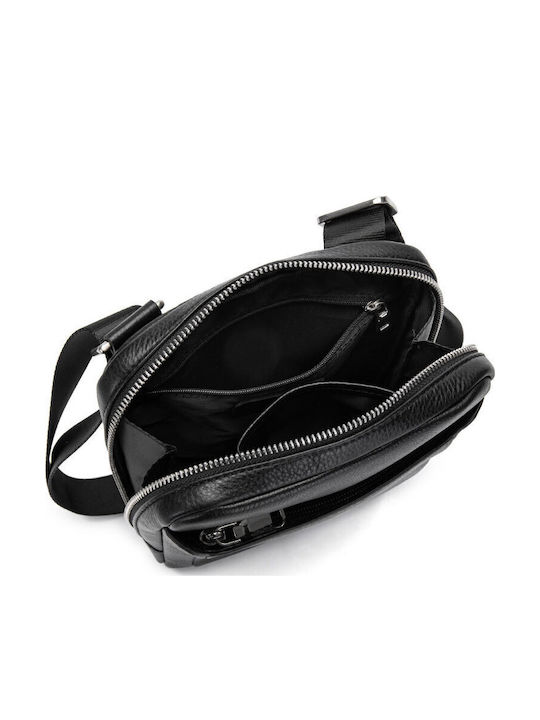 Leather Men's Shoulder / Crossbody Bag Black