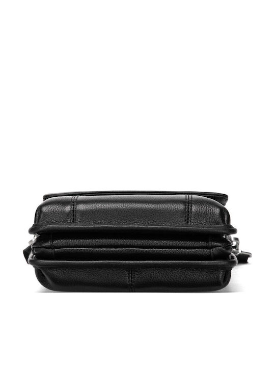 Leder Herren Tasche Schulter / Crossbody Schwarz