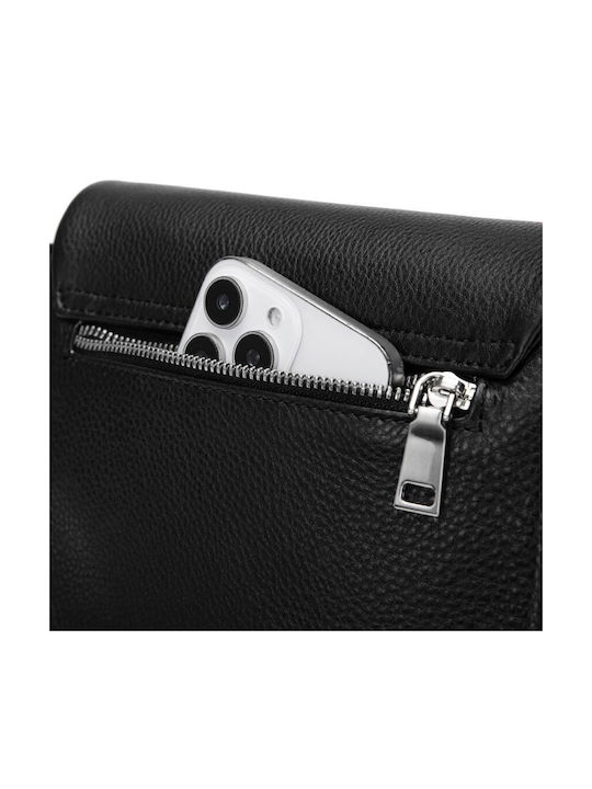 Leather Men's Shoulder / Crossbody Bag Black