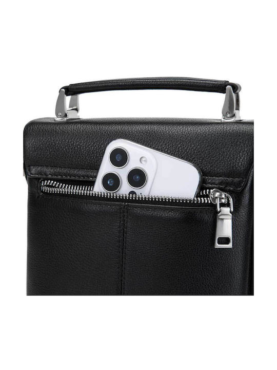 Leder Herren Tasche Schulter / Crossbody Schwarz