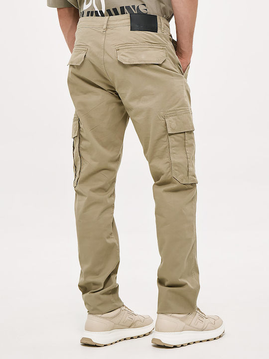 Cargo Elastic Trousers in Regular Fit Beige