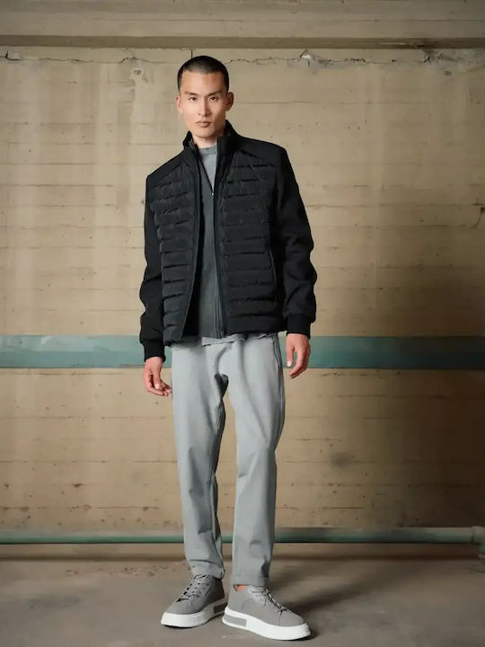 Pantaloni Chino Elastici Gri Deschis