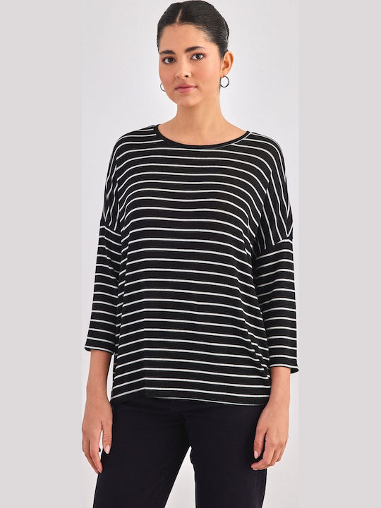 Snow Women's Long Sleeve Sweater Striped Pastel Lavender