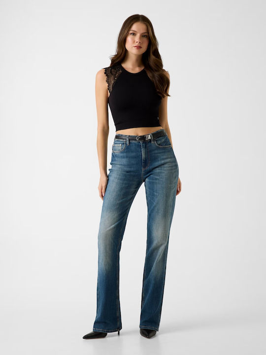 Damen Crop Top Ärmellos Schwarze