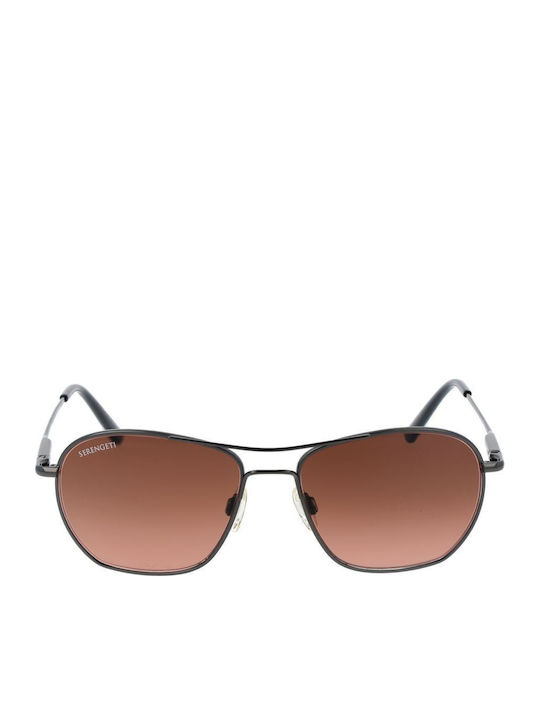Serengeti Lunger Unisex Γυαλιά Ηλίου με Γκρι Μεταλλικό Σκελετό και Καφέ Ντεγκραντέ Φακό SS545003
