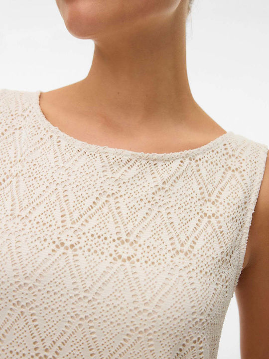 Women's Sleeveless Beige Blouse