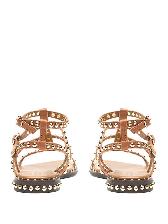 Precious02 Women's Flat Sandals Brown