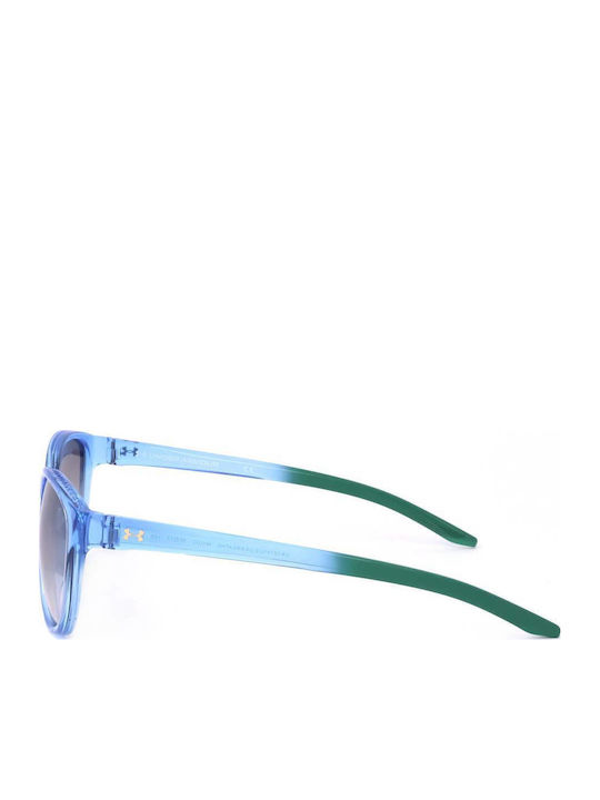 Under Armour Women's Sunglasses with Blue Plastic Frame and Gray Lens UA0014GSMVU
