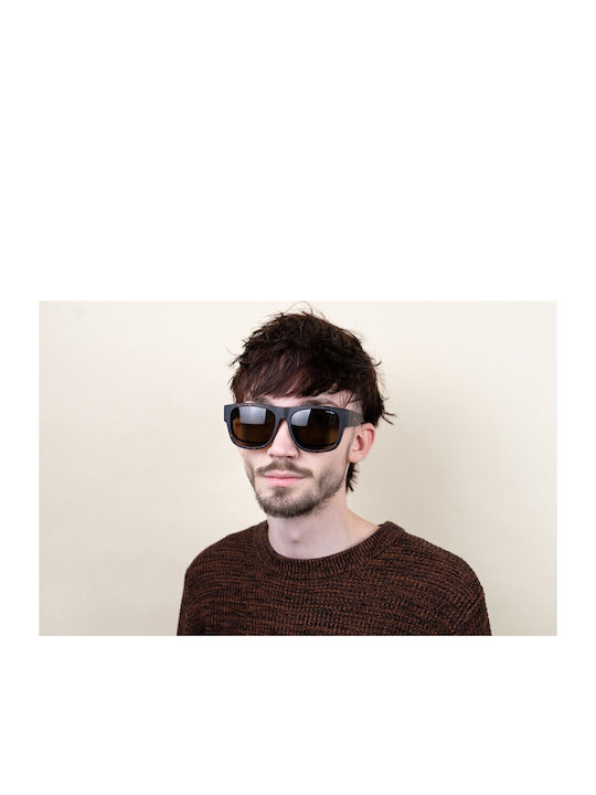Polaroid Men's Sunglasses with Brown Tartaruga Plastic Frame and Brown Polarized Lens