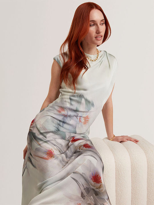Summer Midi Dress for Wedding Christening Satin Floral