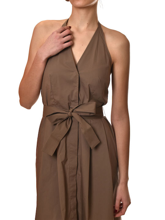 Summer Maxi Evening Dress Brown