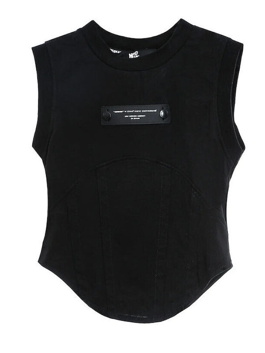 Women's Sleeveless Corset Blouse Black