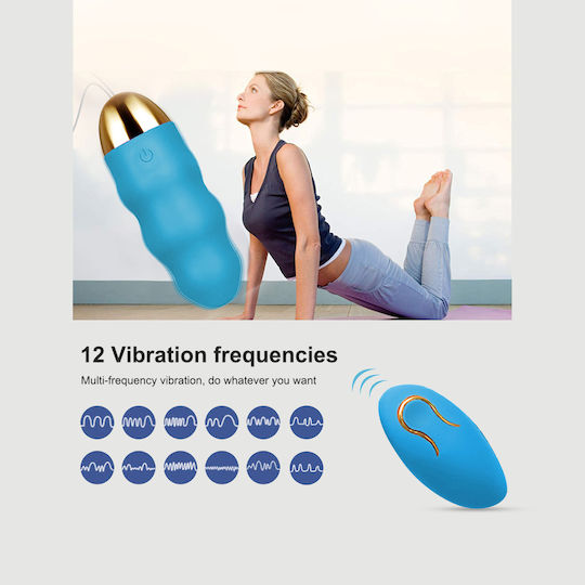 Baloo Ribbed Silicone Remote Controlled Vibrator Blue