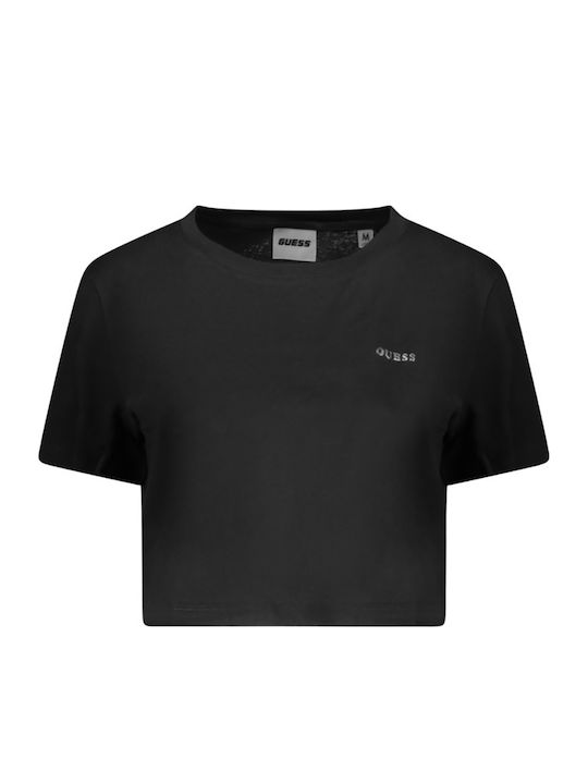Damen Crop T-Shirt Schwarz