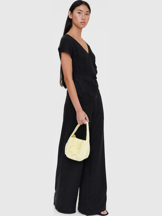 Women's High Rise Crepe Pantaloons Black
