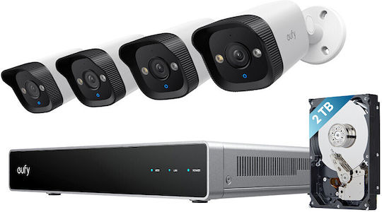 Eufy Surveillance System NVR PoE E40 4 Cameras Wireless Cameras IP 8MP with Recorder