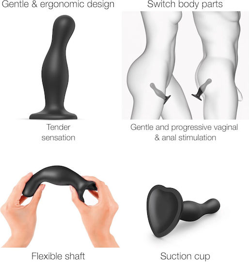 Strap On Me Ρεαλιστικό Dildo με Βεντούζα Μαύρο