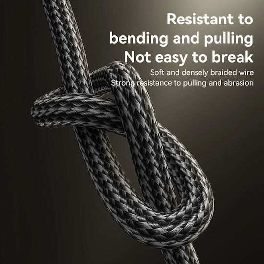 Yesido Braided USB 2.0 Cable USB-C male - USB-A / USB-C 18W Μαύρο 1.2m