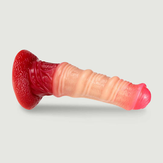 Дилдо Силиконов Дракон С Ребра И Със Смукателна Чашка Kawal Dragon Silicone Dildo Suction Cup 20 X 5,5 См Червен