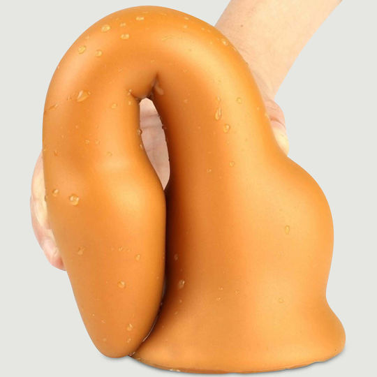 Голямо Гладко Дилдо от Силикон със Смукателна Чашка Large Vipe Smooth Silicone Dildo 21 x 5 см Златен