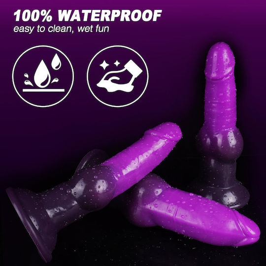 Dildo Realistic Gonflabil Cu Ventuză Violet