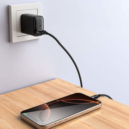 Yesido Плетен USB 2.0 Кабел USB-C Мъжки - USB-A 18W Черен 2м