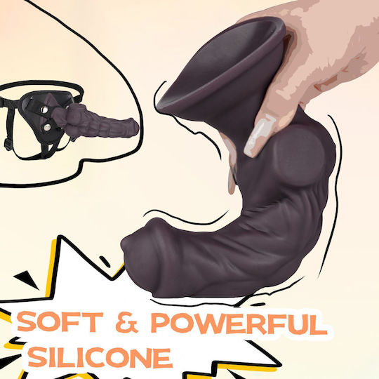 Ρεαλιστικό Dildo με Βεντούζα Καφέ 20.5cm