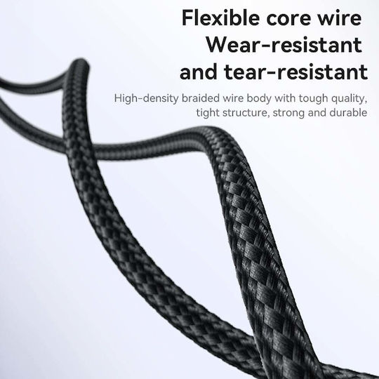Yesido Braided USB-A To Lightning Cable 12W Black 2m