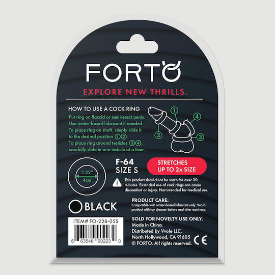 Wide Silicone Cock Ring Forto F-64 40 Mm Wide Silicone Small Black Cock Ring