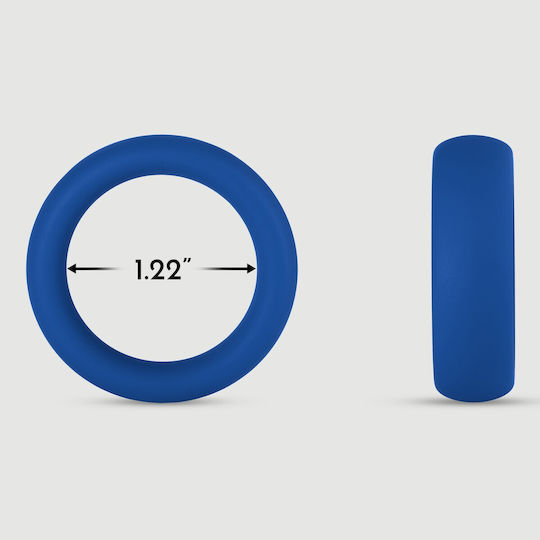 Φαρδύ Δαχτυλίδι Πέους Σιλικόνης Forto F-64 40 Mm Wide Silicone Small Cock Ring Μπλε
