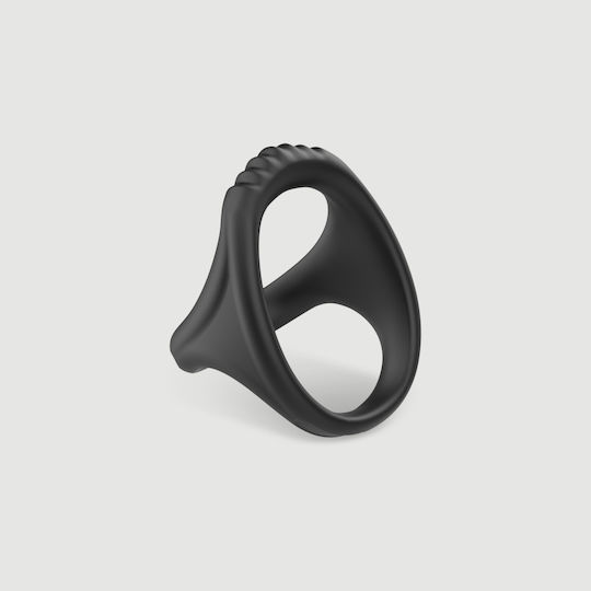 Double Cock And Ball Silicone Ring Male Collection Black