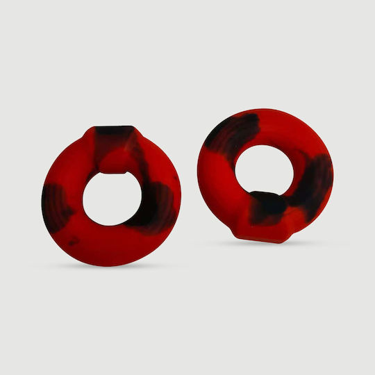 Flexible Thick Silicone Cock Ring 51 Mm Black Red