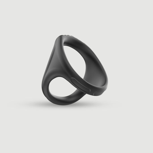 Double Cock And Ball Silicone Ring Male Collection Black
