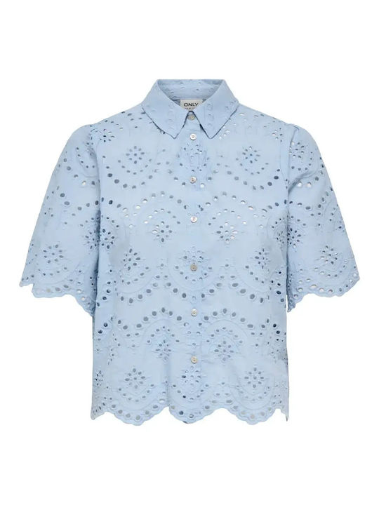 Short Sleeve Women's Shirt Light Blue