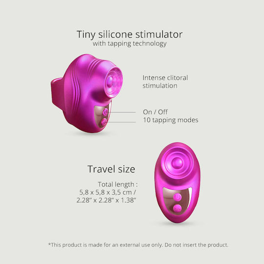 Δονητής Δαχτύλου Σιλικόνης Kisscool Silicone Tapping Finger Vibrator Ροζ