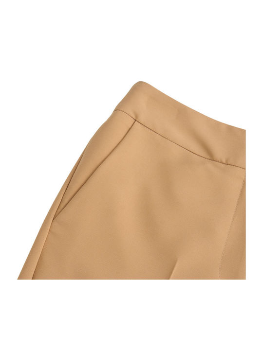 Pantaloni Dama Din Țesătură Tabac Maro