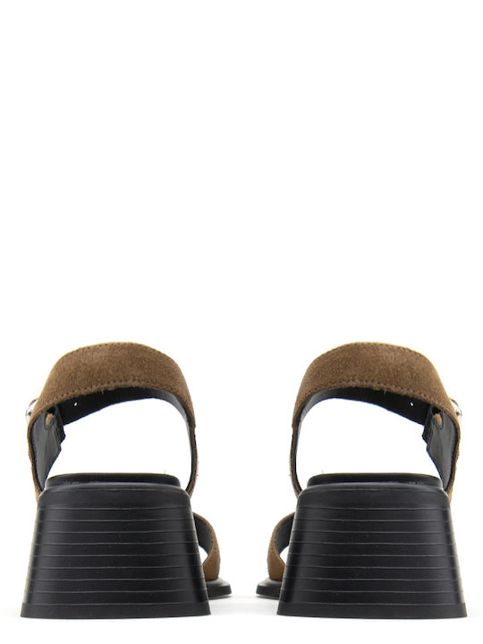 Ines Suede Sandals Brown