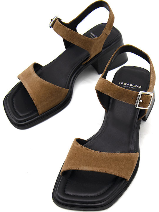 Ines Suede Sandals Brown