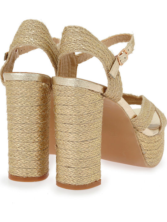 Fabric Sandals Gold