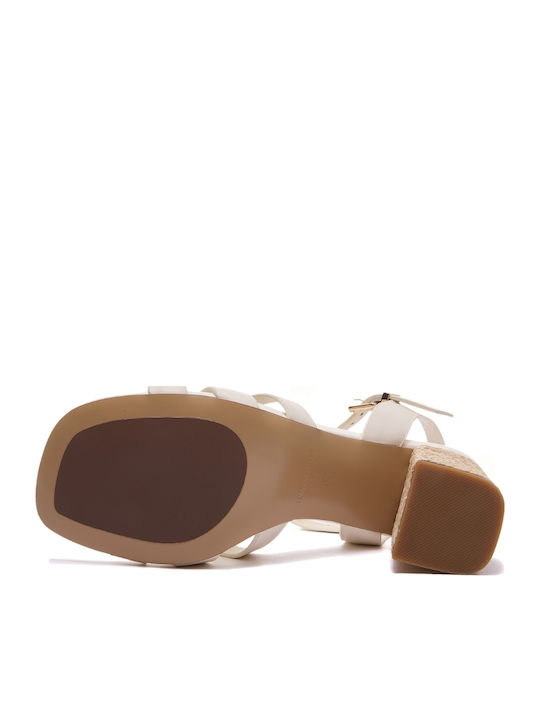 Damen Sandalen Aus Leder Beigen